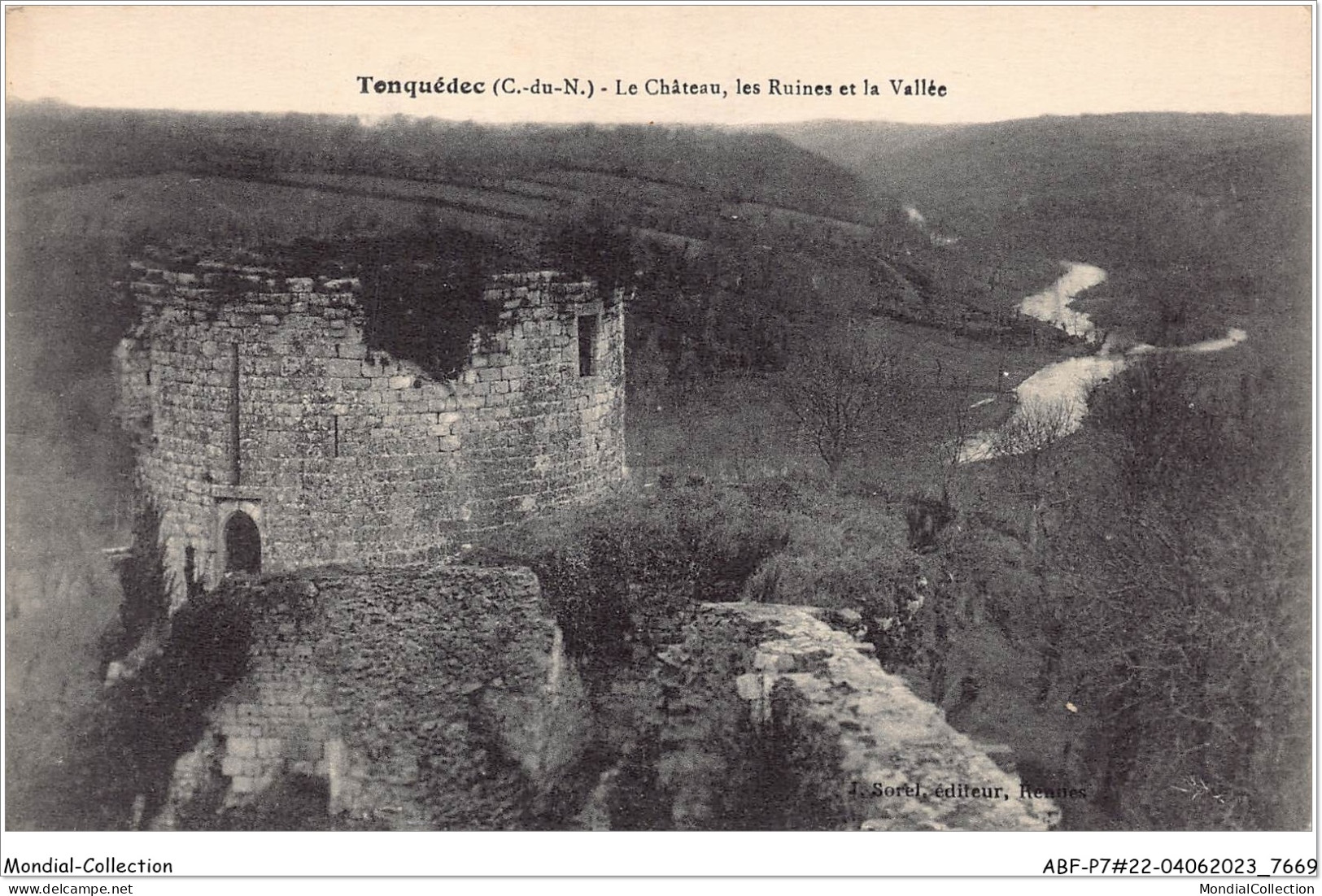 ABFP7-22-0541 - TONQUEDEC - Le Chateau -Les Ruines Et La Vallee - Tonquédec