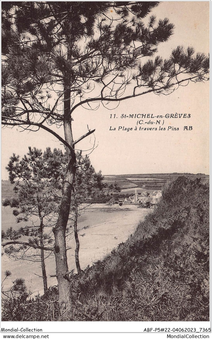 ABFP5-22-0388 - SAINT-MICHEL-EN-GREVE - La Plage A Travers Les Pins - Saint-Michel-en-Grève