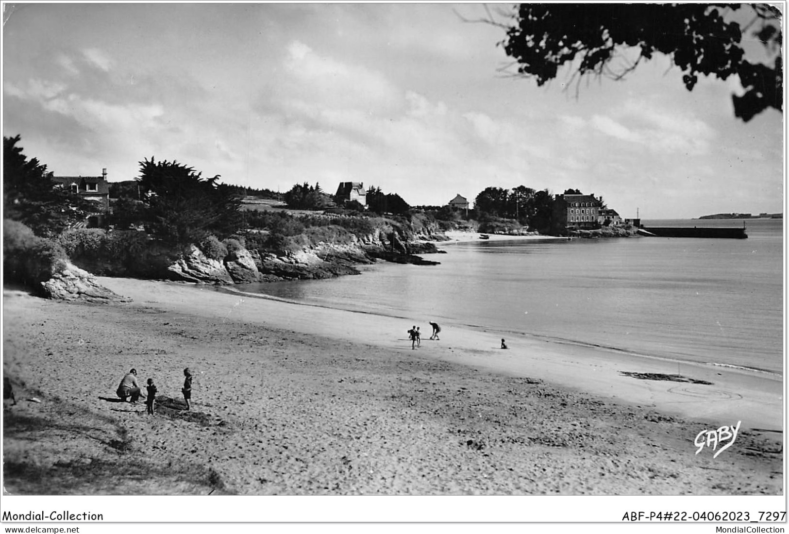 ABFP4-22-0354 - SAINT-JACUT-DE-LA-MER - Plage De La Pissote-A L'Arriere Plan Plage Et Port Du Chatelet - Saint-Jacut-de-la-Mer