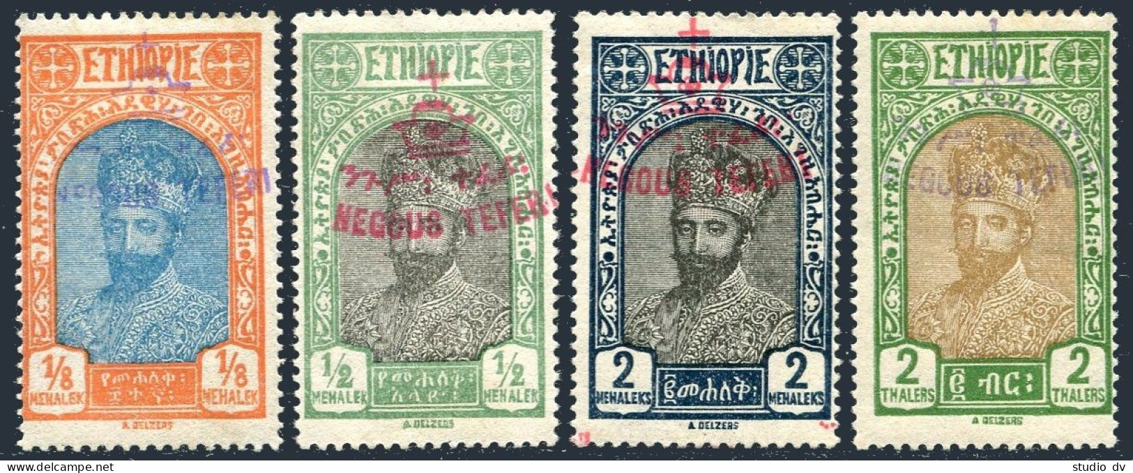 Ethiopia 175-177, 179 Hand-stamped, Hinged. Crowning Of Prince Tafari, 1928. - Ethiopia