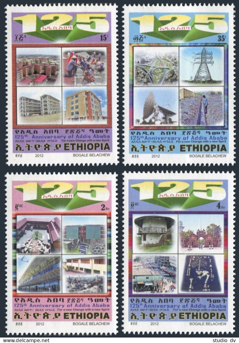 Ethiopia 1779-1782, MNH. Addis Ababa, 125th Ann. 2013. Dated 2012. - Ethiopie