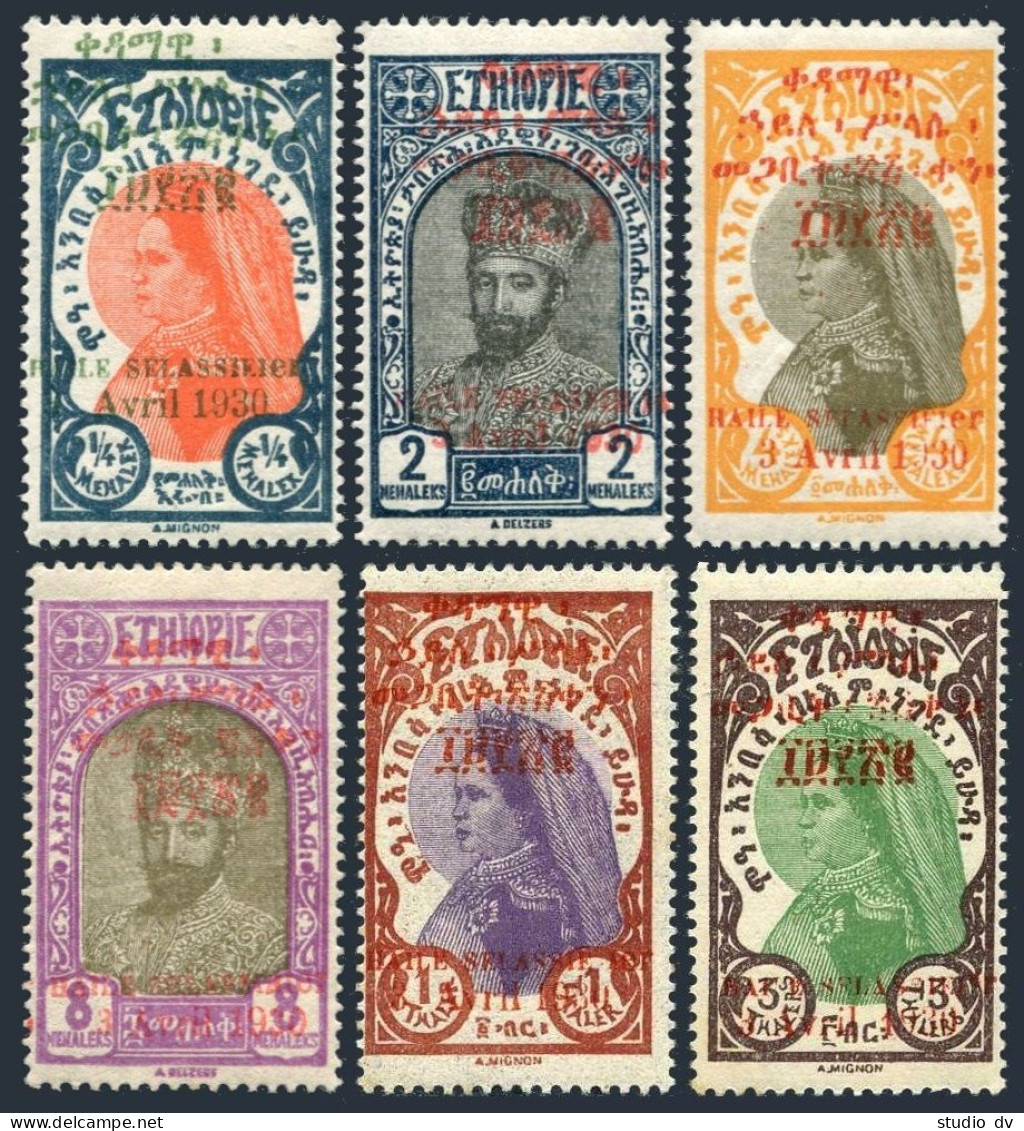 Ethiopia 190/199 6 Stamps,hinged.King Of Kings Of Abyssinia,1930.Empress Zauditu - Ethiopia