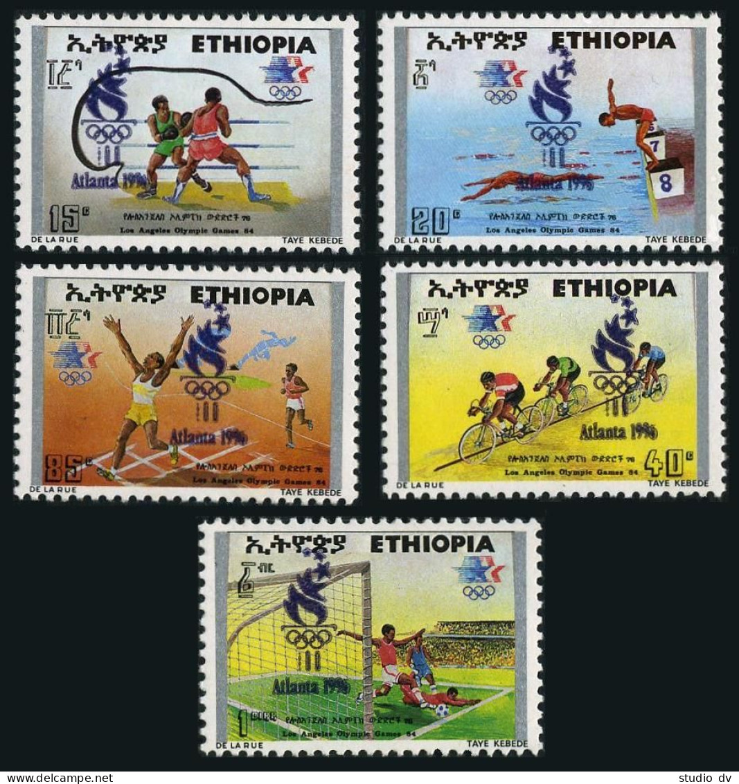 Ethiopia 1427-1431,MNH.Mi 1547-1551.Olympics Atlanta-1996.Boxing,Swimming,Soccer - Ethiopia