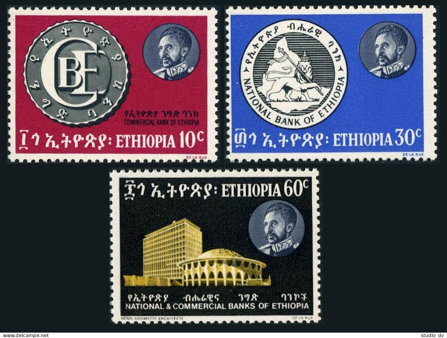 Ethiopia 452-454, MNH. Michel 521-523. National-Commercial Bank.Map, 1966 - Ethiopia