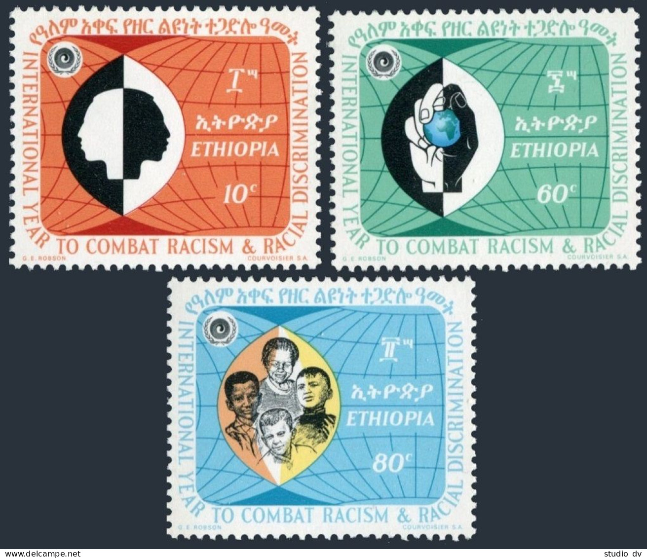 Ethiopia 592-594, MNH. Mi 676-678. Year Against Racial Discrimination IYRD-1971 - Ethiopia