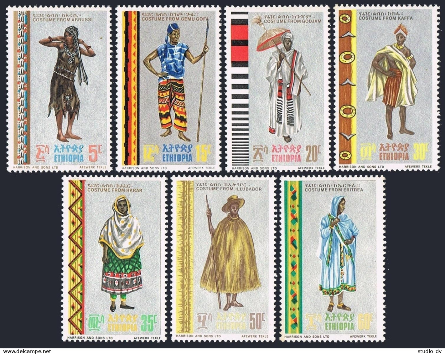 Ethiopia 515-521, MNH. Michel 599-605. Regional Costumes, 1968. - Ethiopie