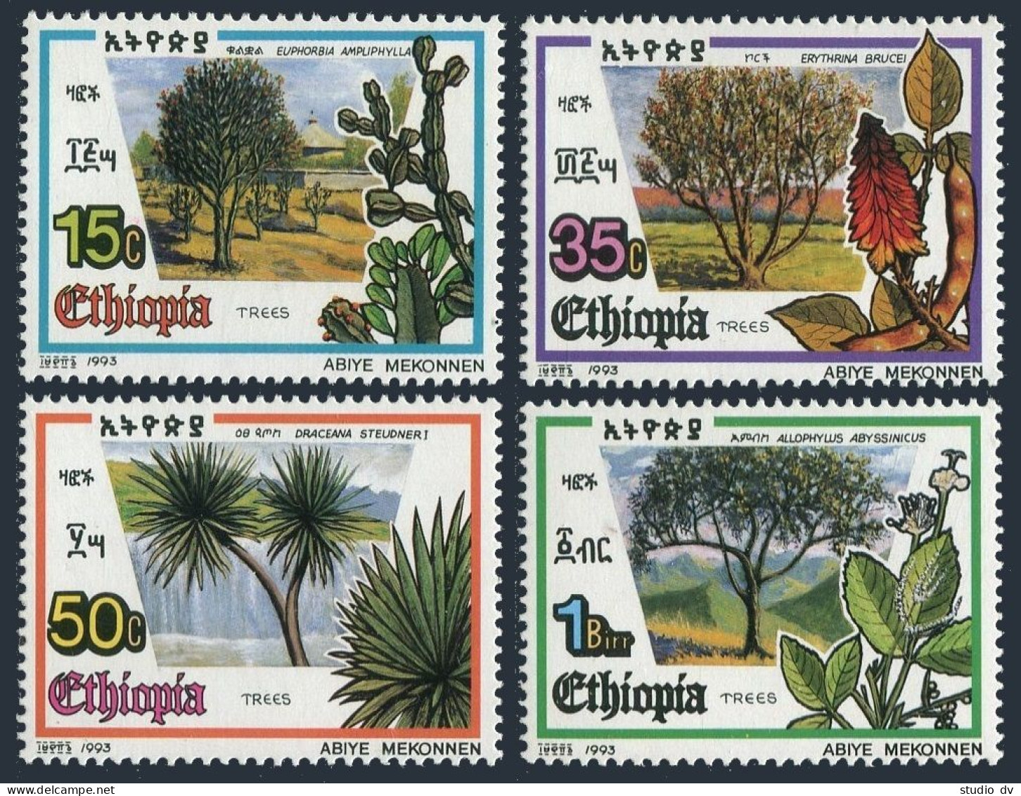 Ethiopia 1365-1368, MNH. Michel 1447-1450. Trees 1993. - Ethiopia