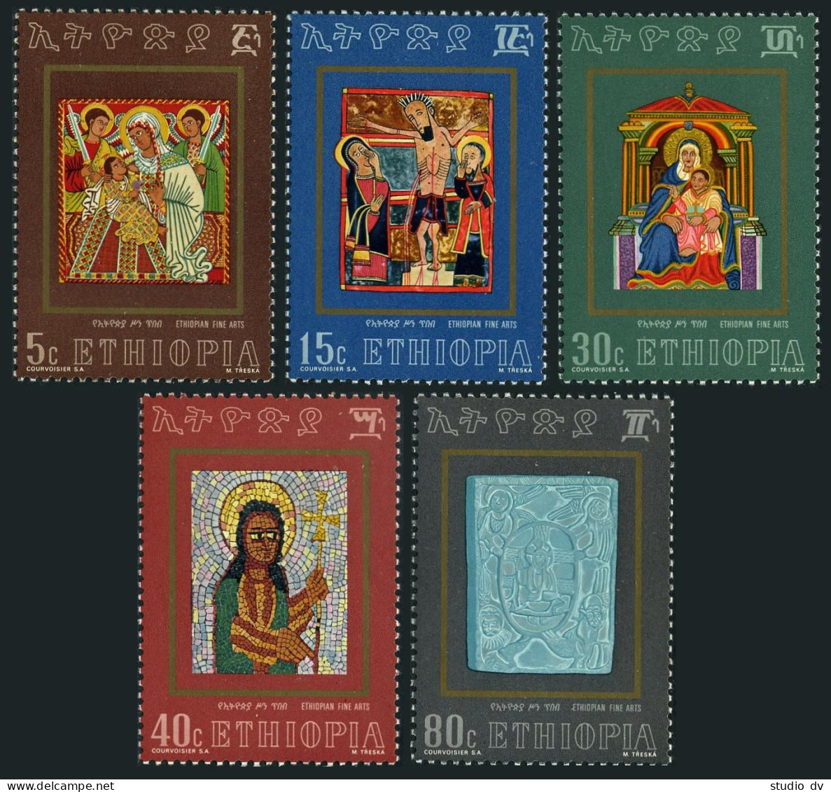 Ethiopia 646-650, MNH. Michel 732-736. Ethiopian Christian Religious Art, 1973. - Ethiopia