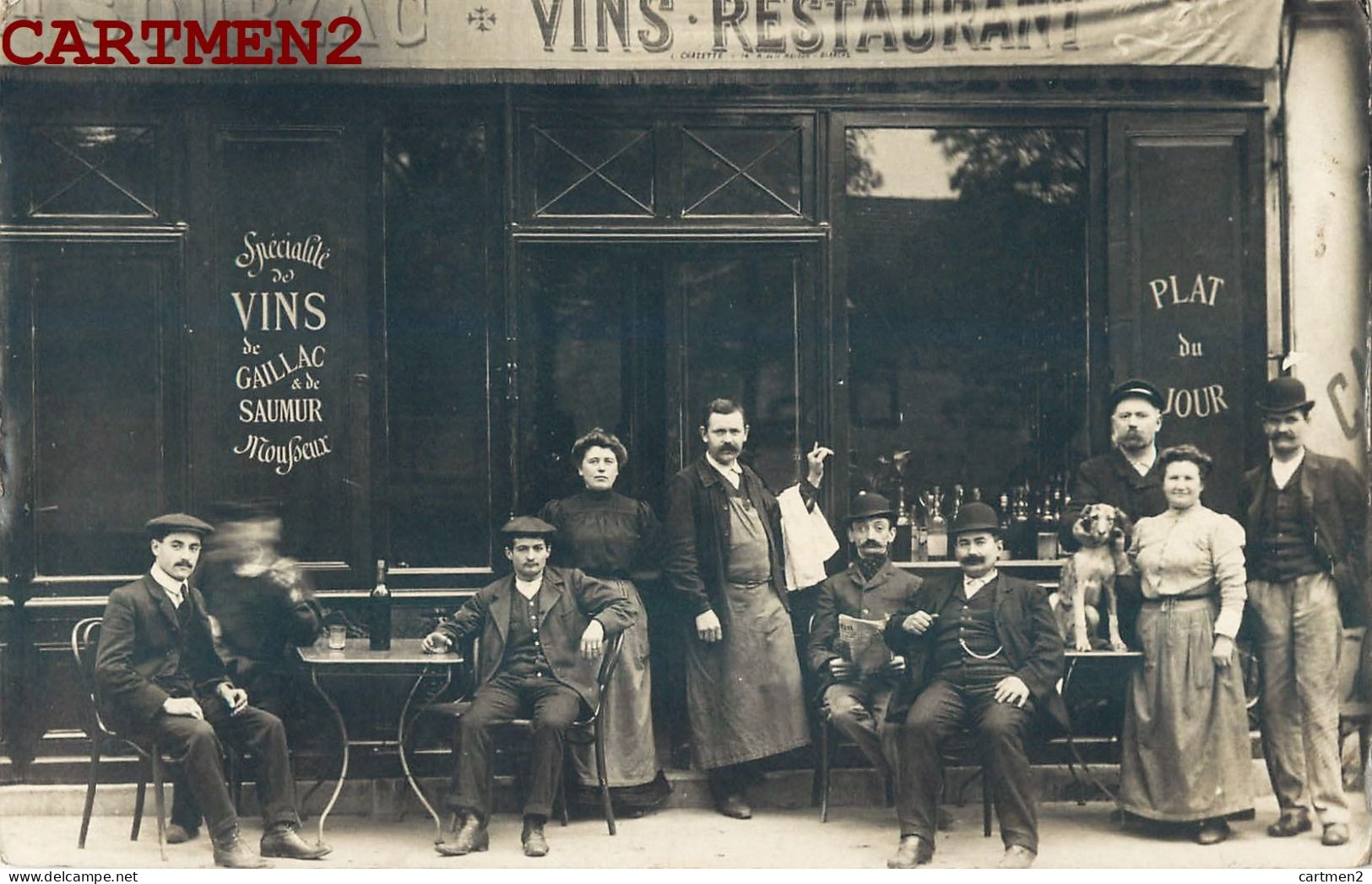 CARTE PHOTO : SOURZAC DEVANTURE CAFE RESTAURANT 24 DORDOGNE ? PARIS ? COMMERCE - Autres & Non Classés