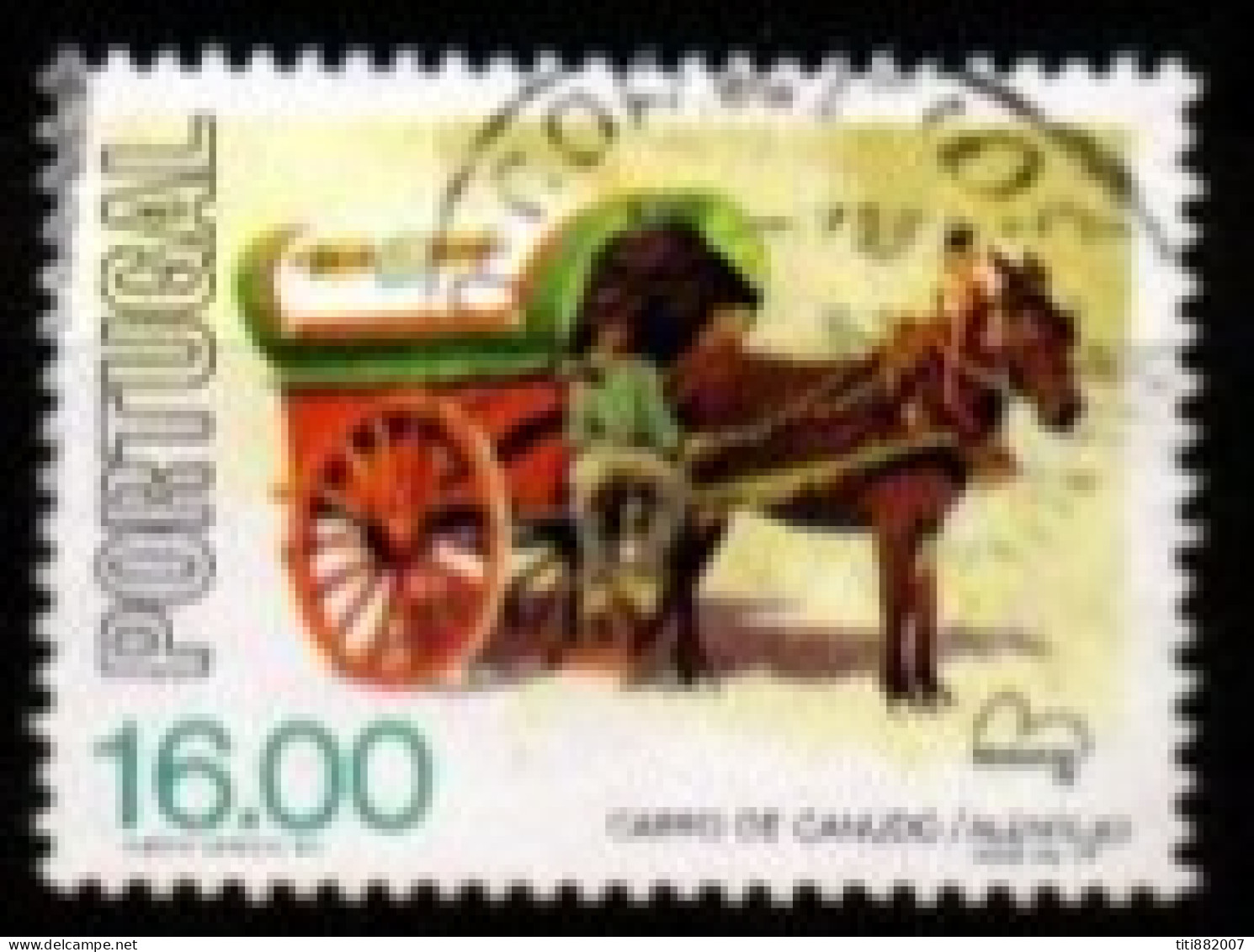 PORTUGAL    -   1979.    Y&T N° 1436 Oblitéré .   Charrette.  Cheval - Used Stamps