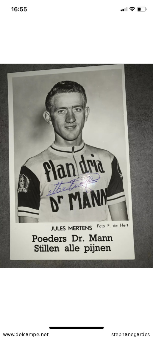Carte Postale Cyclisme Jules Mertens  Dédicacée Cycle Flandria Dr Mann - Cyclisme