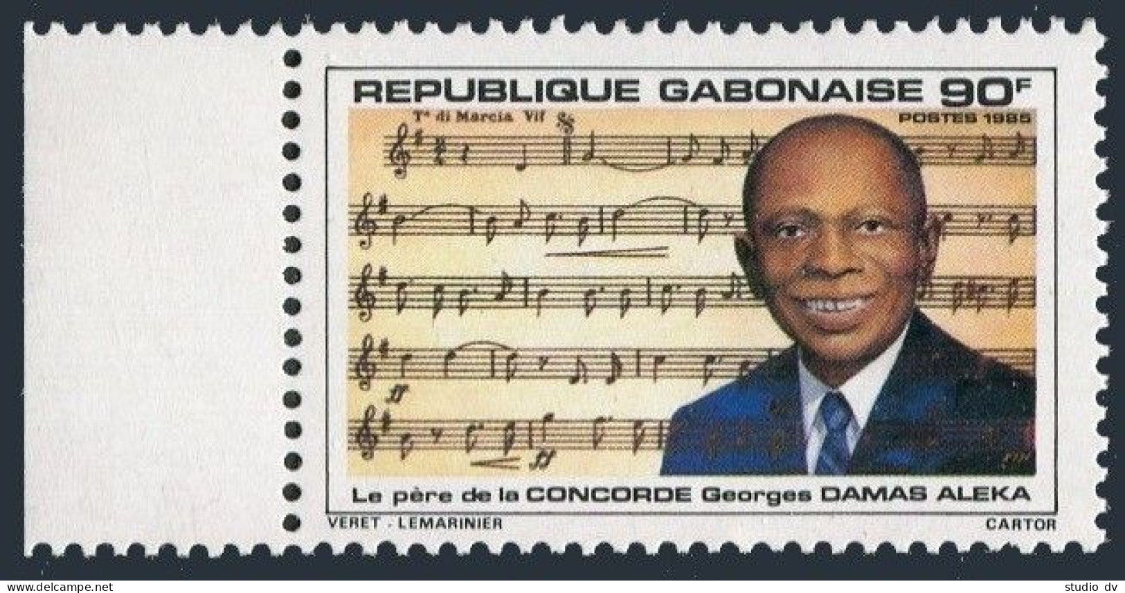 Gabon 585,MNH.Michel 934. Georges Damas Aleka,composer,1985. - Gabon