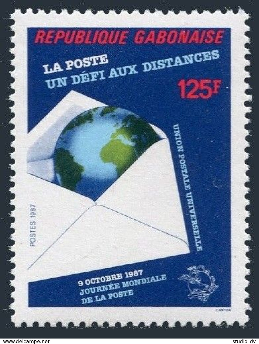 Gabon 620,MNH.Michel 995. World Post Day,1987.Globe. - Gabon