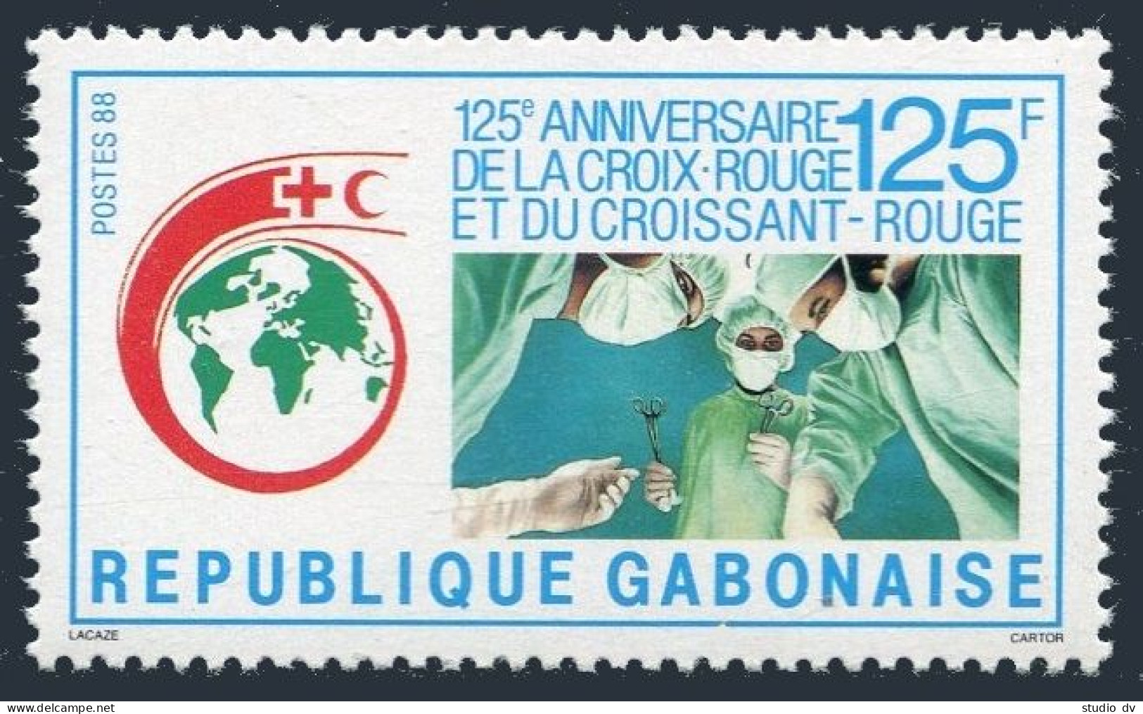 Gabon 647,MNH.Michel 1019. Intl Red Cross & Red Crescent,125th Ann.1988. - Gabon