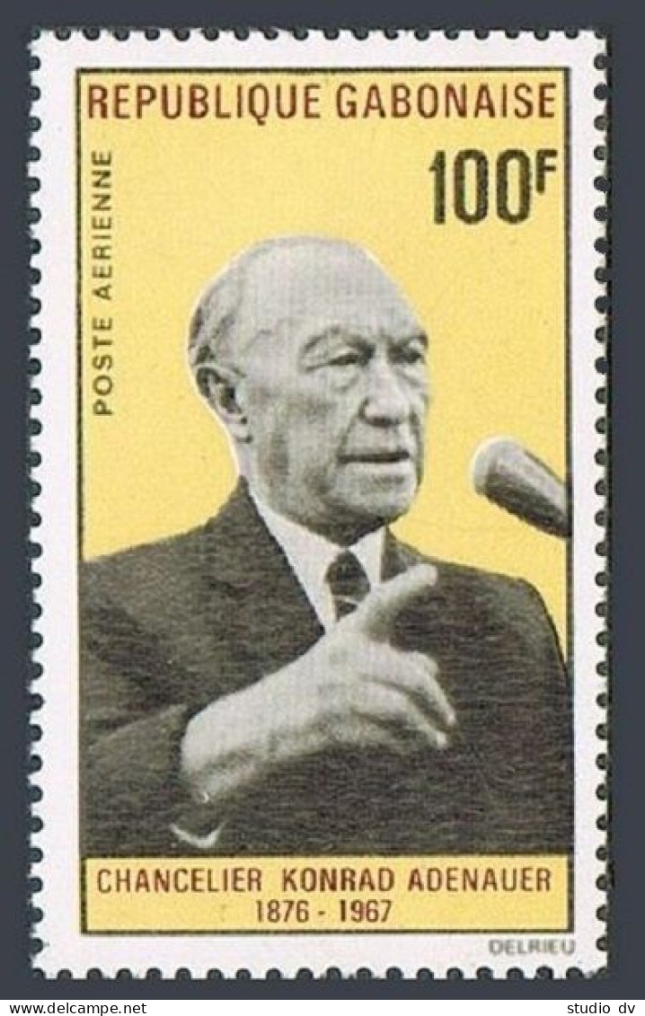 Gabon C63, MNH. Michel 296. Konrad Adenauer, Chancellor Of Germany, 1968. - Gabon (1960-...)