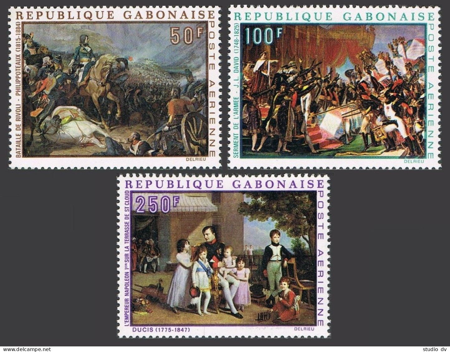 Gabon C83-C85, MNH. Mi 330-332. Napoleon I, Birth Bicentenary, 1969. Paintings. - Gabon (1960-...)