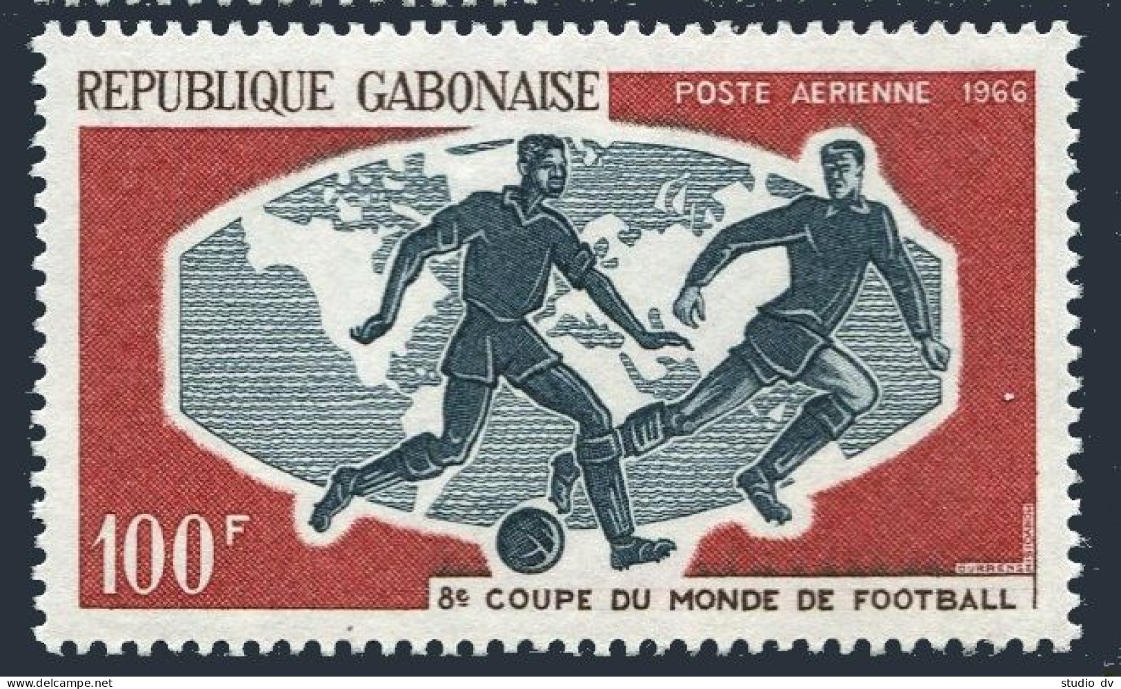 Gabon C45,MNH.Michel 249. World Soccer Cup,Wembley,England-1966. - Gabon
