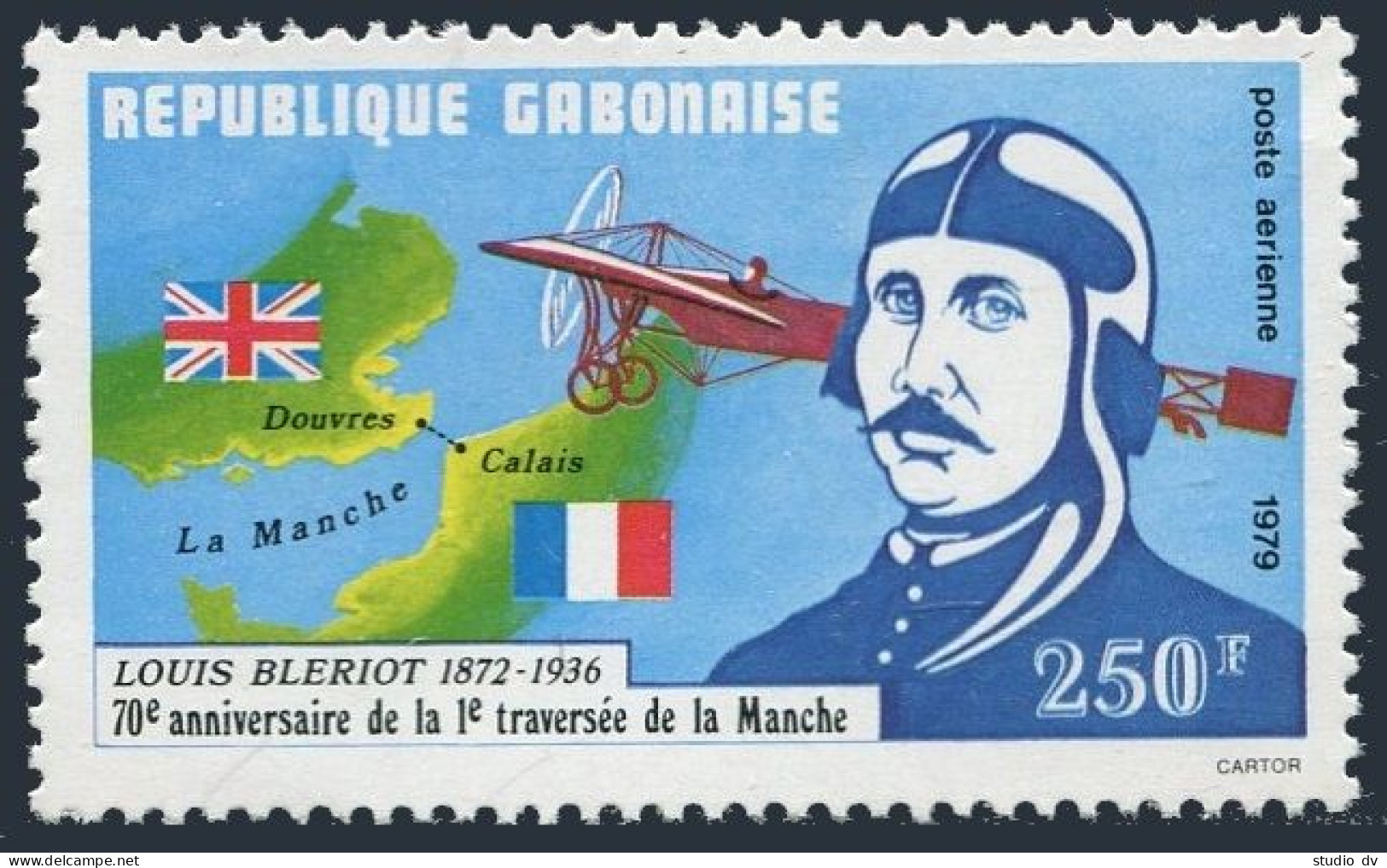 Gabon C223, MNH. Michel 708. Bleriot Flight Over English-Chanel, 70th Ann. 1979. - Gabon (1960-...)