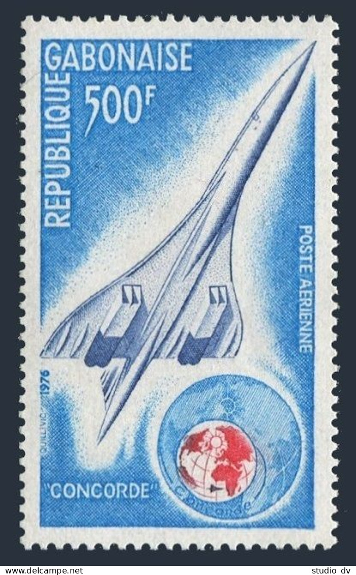 Gabon C172, MNH. Michel 576. Concorde And Globe, 1975. - Gabon