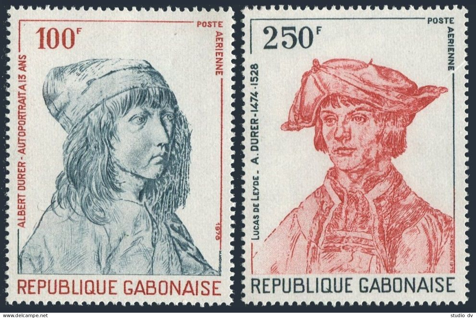 Gabon C213-C214, MNH. Michel 679-680. Albrecht Durer, 1978. Portraits. - Gabon