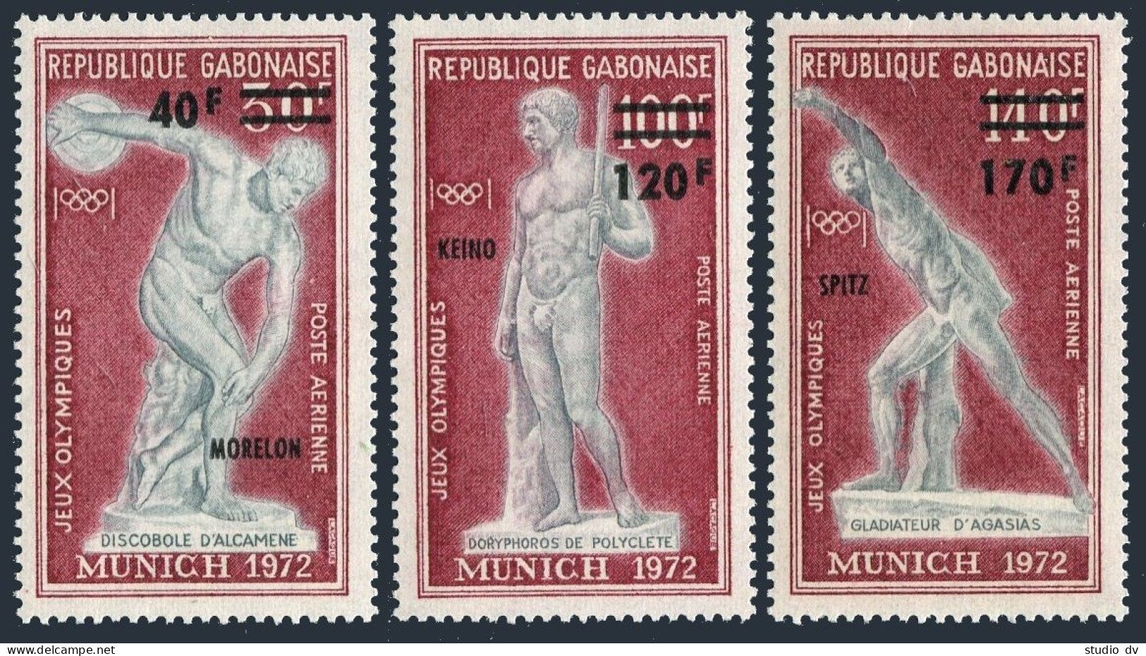 Gabon C134-36,MNH.Michel 489-491. Olympics Munich-1972,Gold Medal Winners. - Gabun (1960-...)