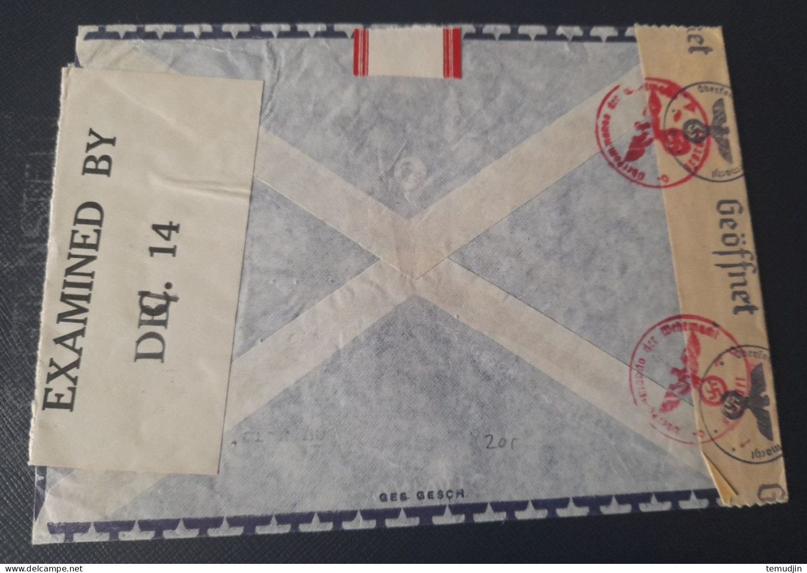 Suisse 1943 Lettre Pour Le Canada Avec Censure Allemande Et Canadienne - Covers & Documents