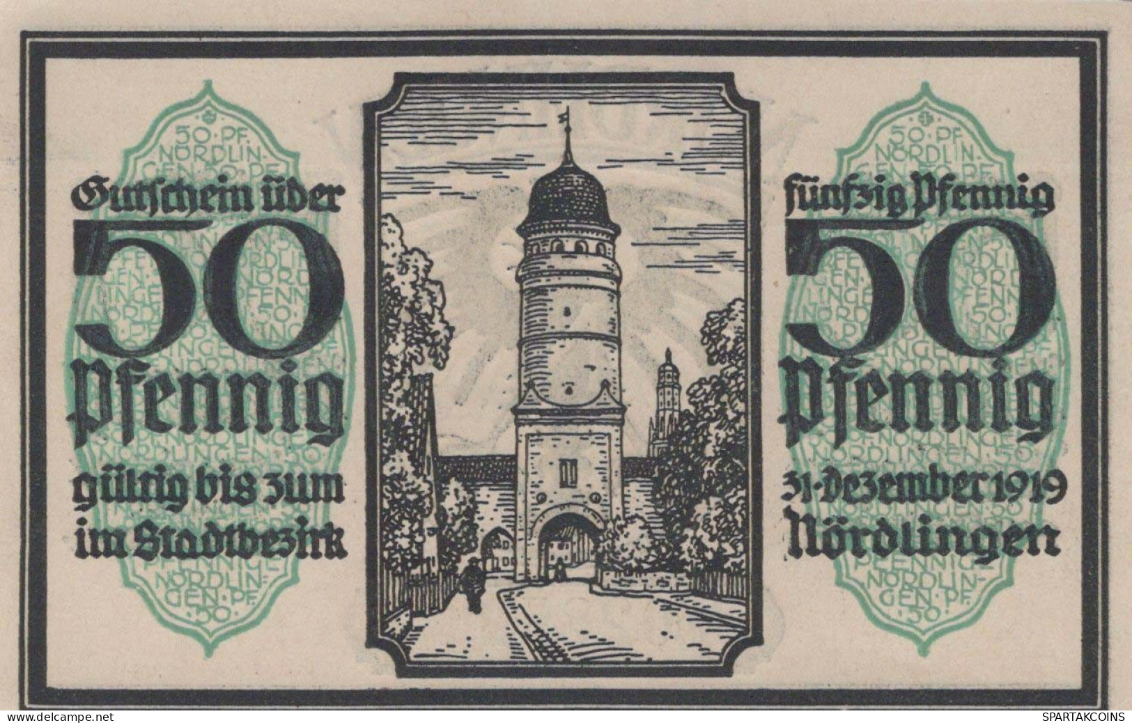 50 PFENNIG 1918 Stadt NoRDLINGEN Bavaria UNC DEUTSCHLAND Notgeld Banknote #PH267 - [11] Local Banknote Issues