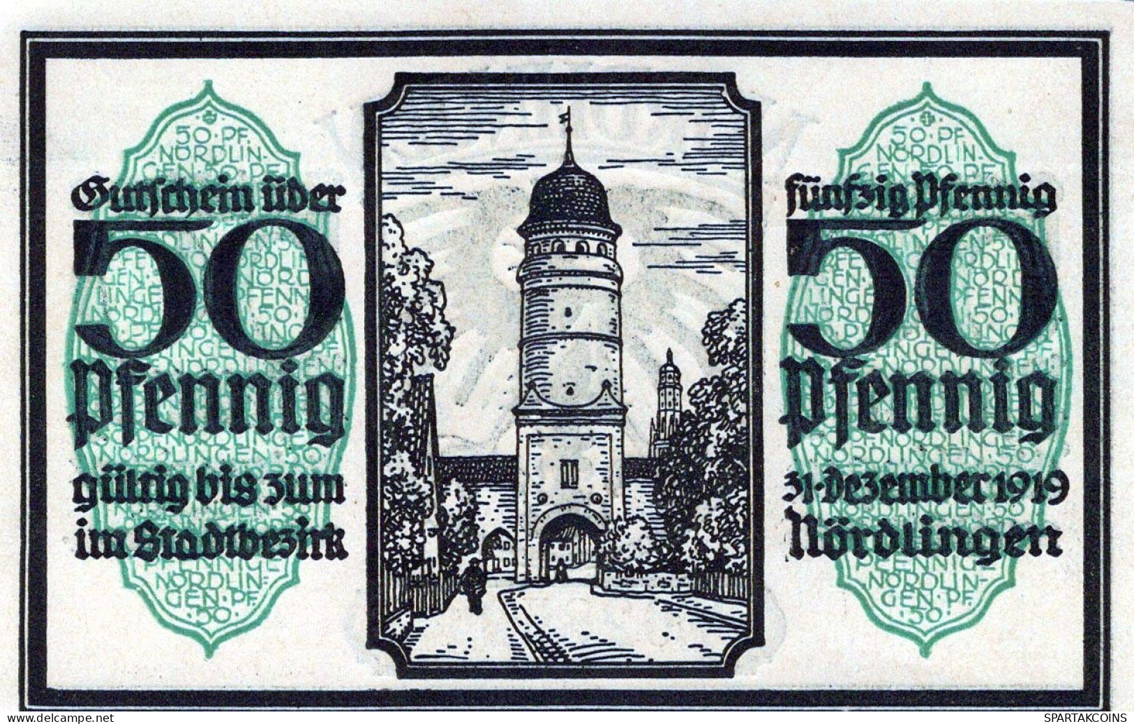 50 PFENNIG 1918 Stadt NoRDLINGEN Bavaria UNC DEUTSCHLAND Notgeld Banknote #PH267 - [11] Local Banknote Issues
