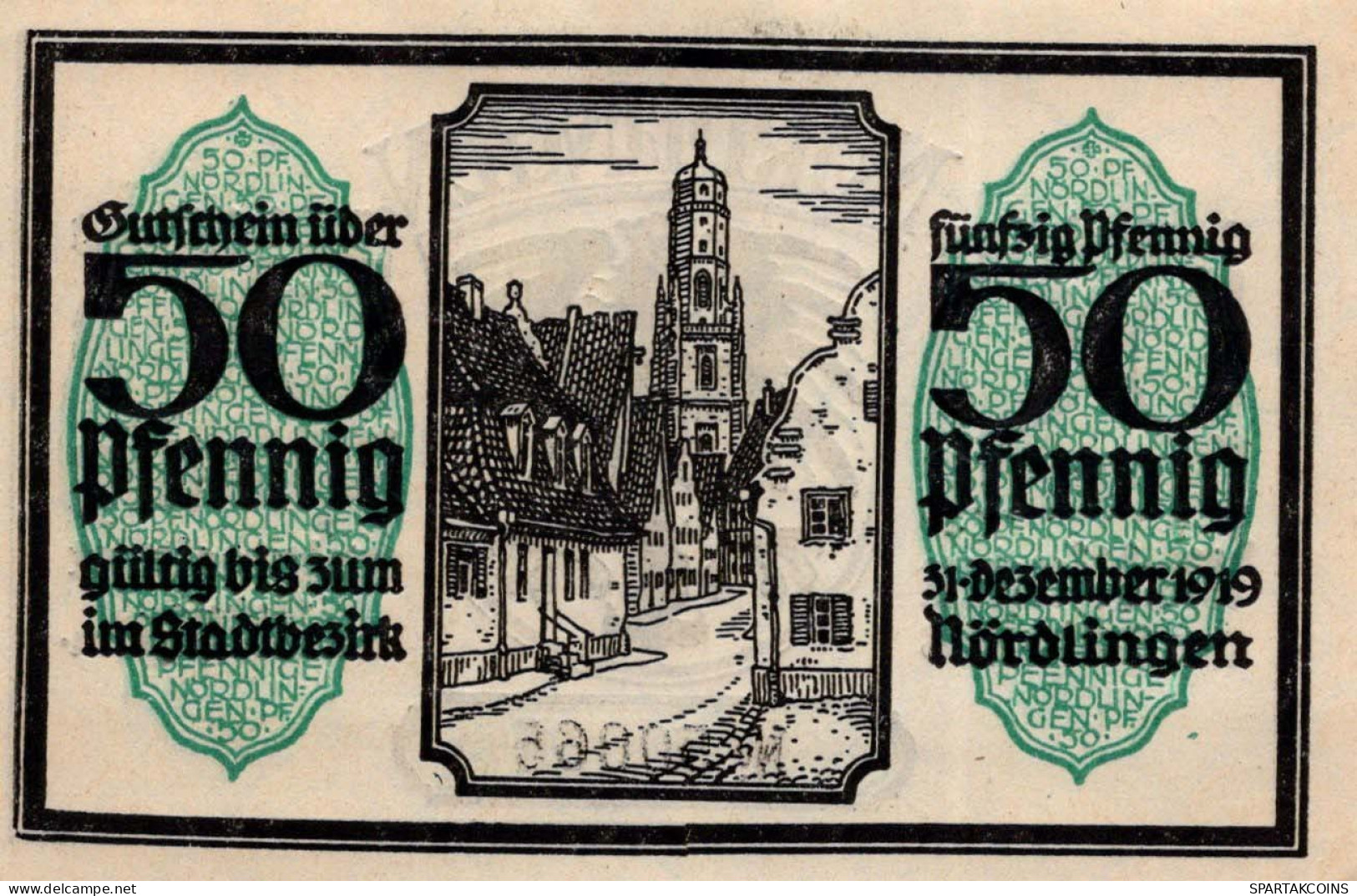 50 PFENNIG 1918 Stadt NoRDLINGEN Bavaria UNC DEUTSCHLAND Notgeld Banknote #PH265 - [11] Local Banknote Issues