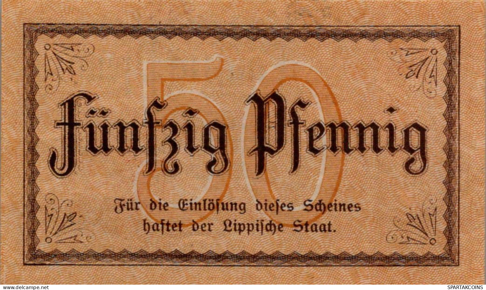 50 PFENNIG 1918 Stadt LIPPE Lippe UNC DEUTSCHLAND Notgeld Banknote #PI740 - [11] Local Banknote Issues