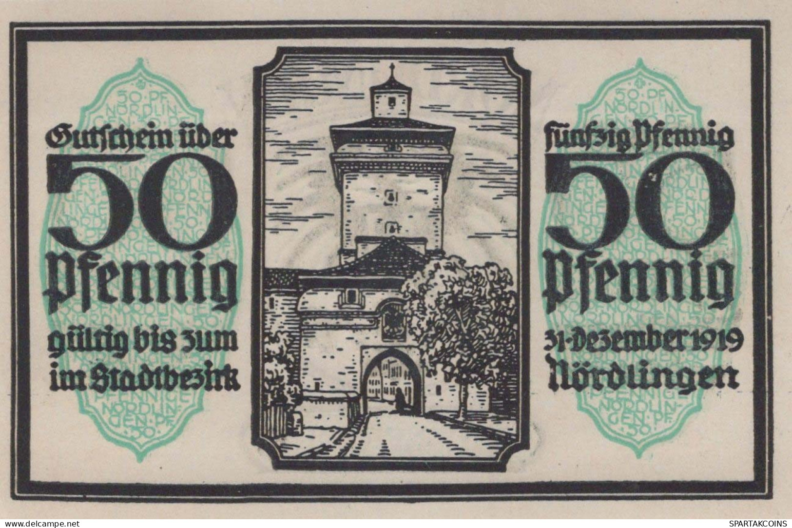 50 PFENNIG 1918 Stadt NoRDLINGEN Bavaria UNC DEUTSCHLAND Notgeld Banknote #PH264 - [11] Local Banknote Issues