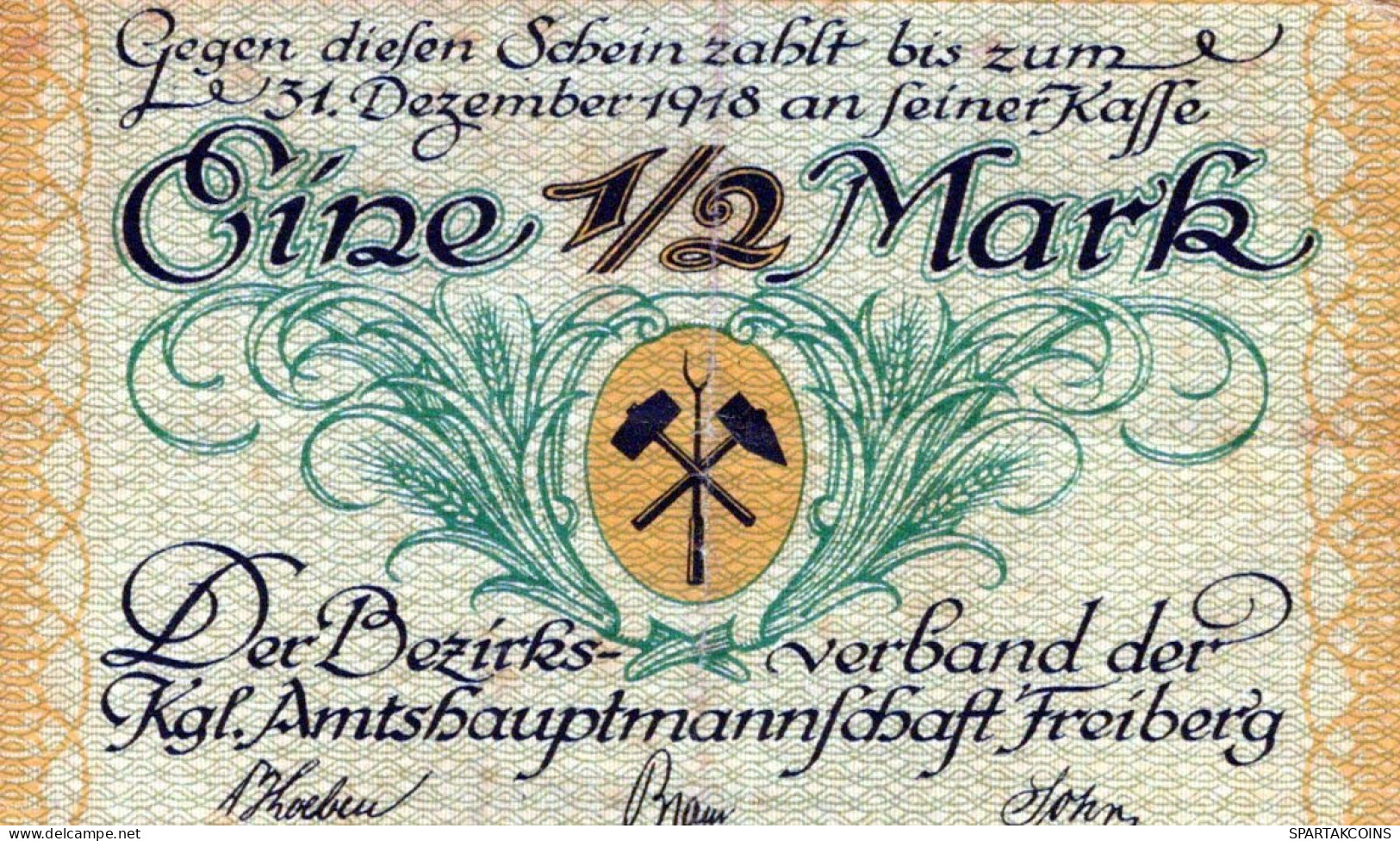 50 PFENNIG 1918 Stadt FREIBERG Saxony UNC DEUTSCHLAND Notgeld Banknote #PH169 - [11] Local Banknote Issues