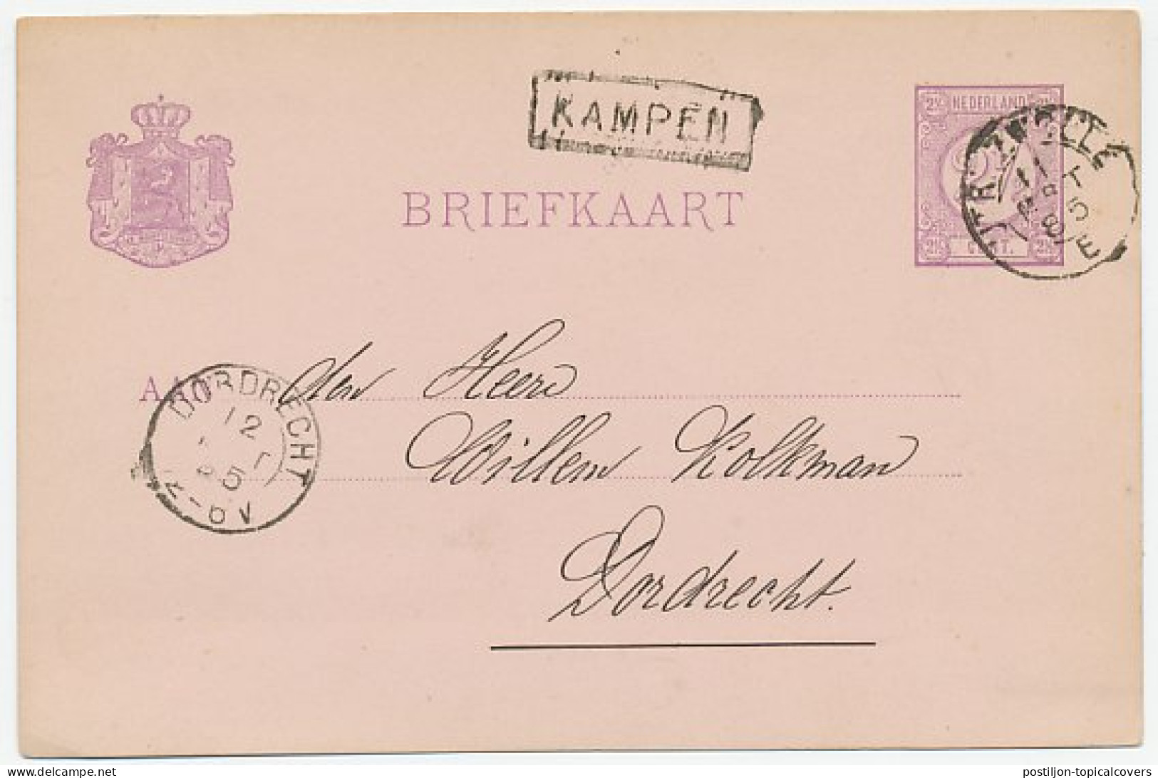 Trein Haltestempel Kampen 1885 - Lettres & Documents