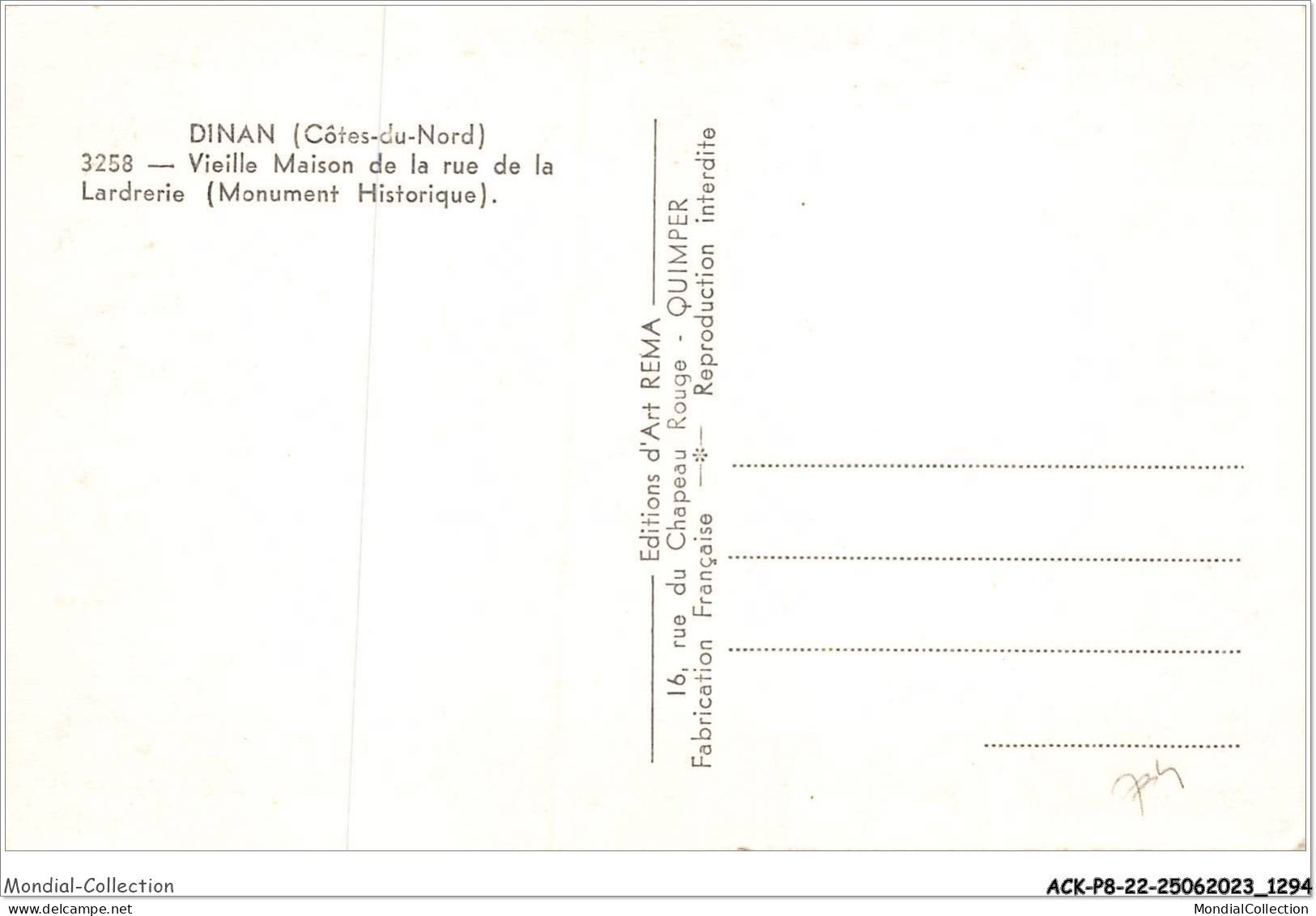 ACKP8-22-0643 - DINAN - Vieille Maison De La Rue De La Lardrerie  - Dinan
