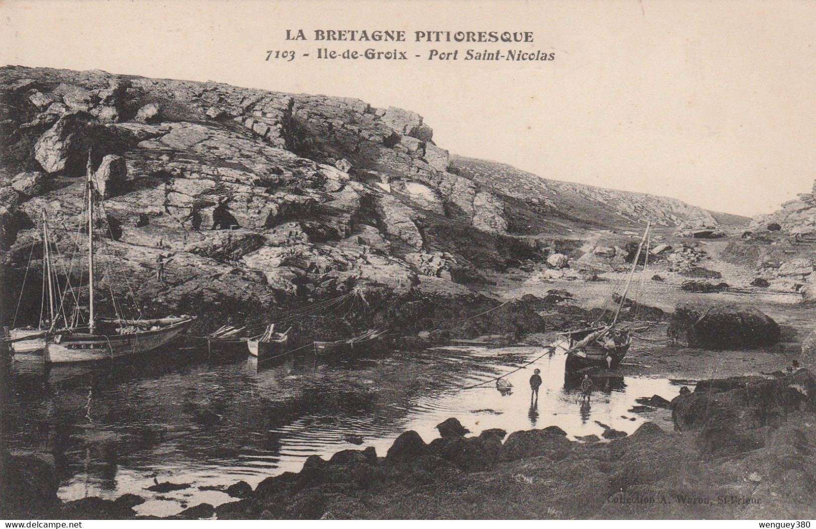 56   ILE DE GROIX    Port Saint-Nicolas.    TB   PLAN.   Env. 1915.         RARE - Groix