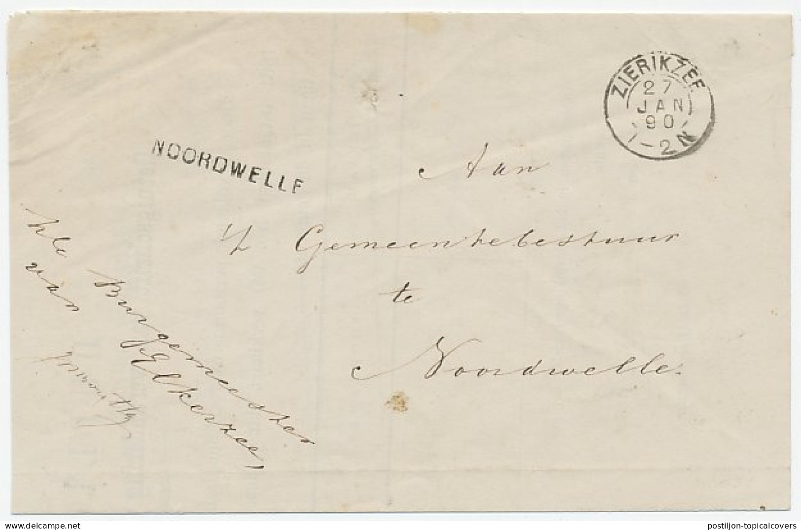 Naamstempel Noordwelle 1890 - Covers & Documents