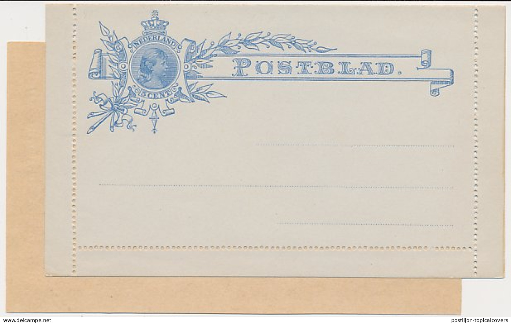Postblad G. 5 Y - Met Schutblaadje - Postal Stationery