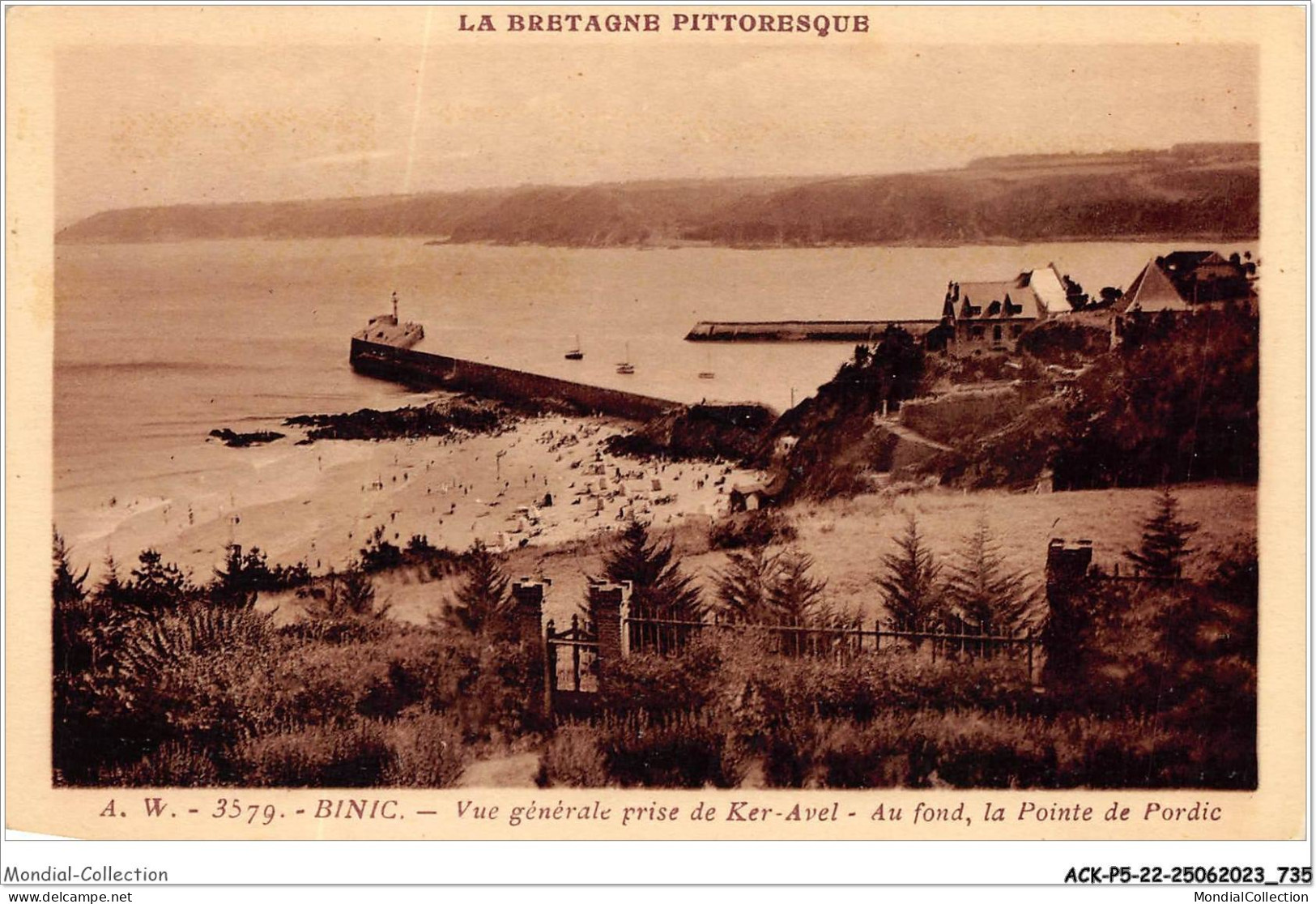 ACKP5-22-0364 - BINIC - Vue Générale Prise De Ker-avel - Au Fond La Pointe De Pordic  - Binic