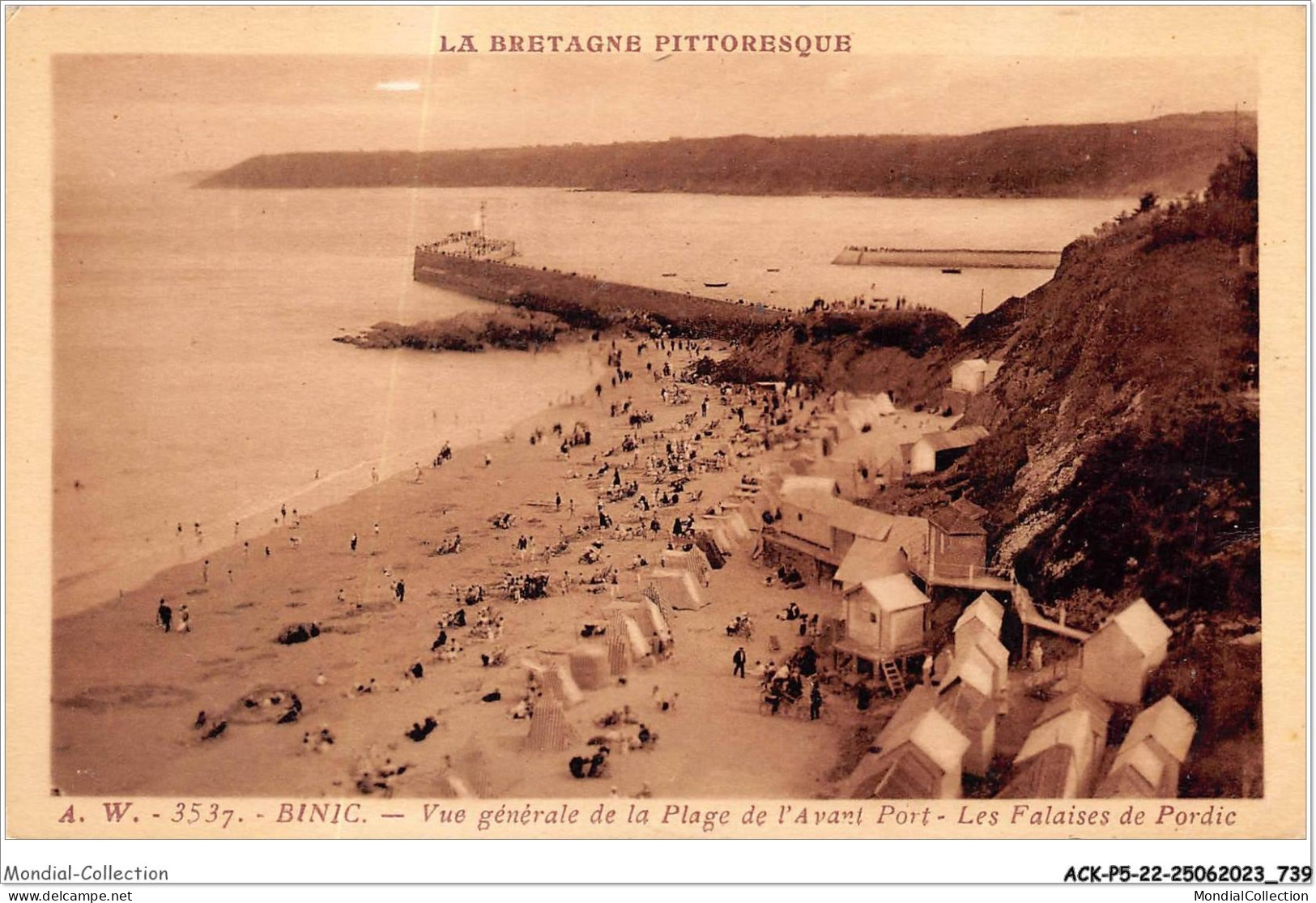 ACKP5-22-0366 - BINIC - Vue Générale De La Plage De L'avant Port - Les Falaises De Portic - Binic