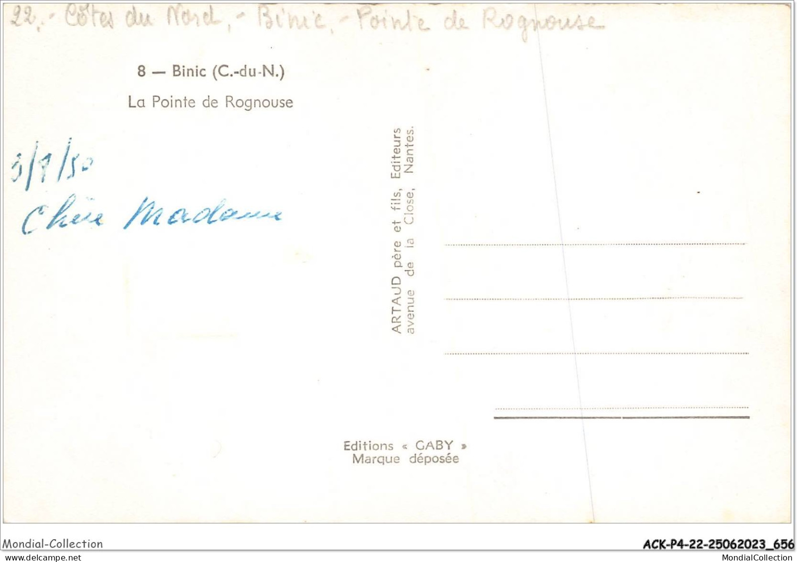 ACKP4-22-0329 - BINIC - La Pointe De Rognouse - Binic