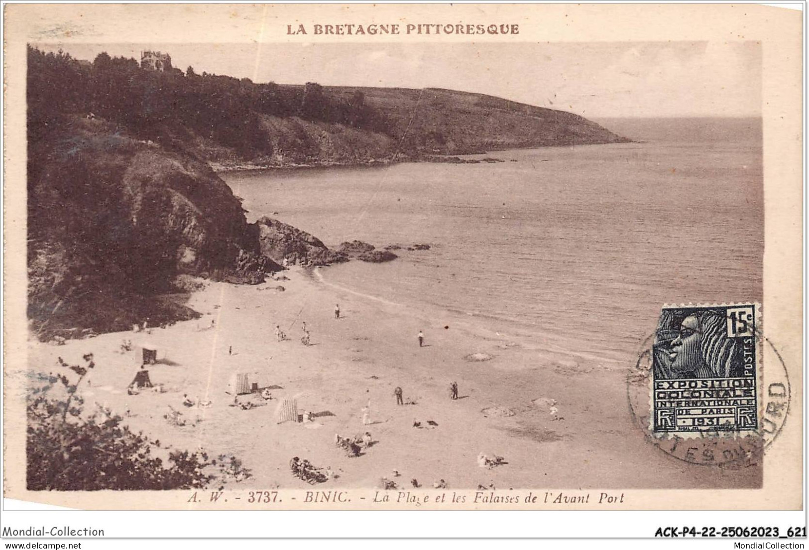 ACKP4-22-0312 - BINIC - La Plage Et Les Falaises De L'avant Port - Binic