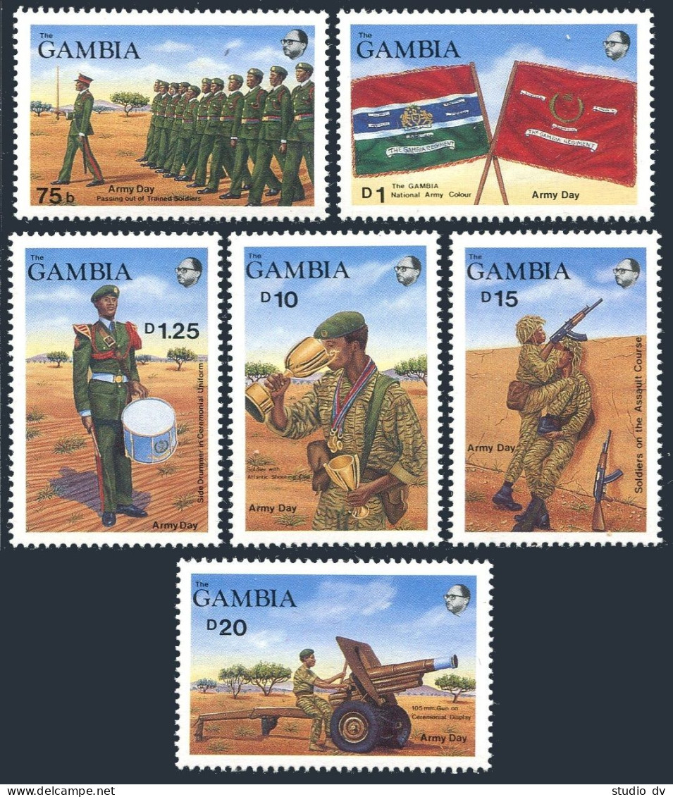 Gambia 808-813, MNH. Michel . Army Day, 1989. - Gambie (1965-...)