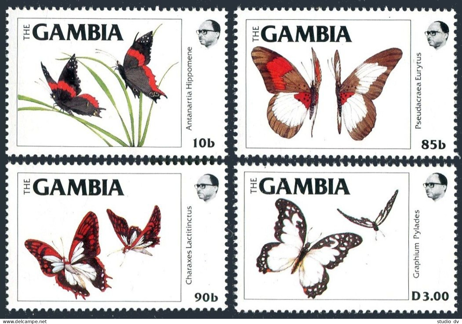 Gambia 533-536, MNH. Michel . Butterflies 1984. - Gambia (1965-...)