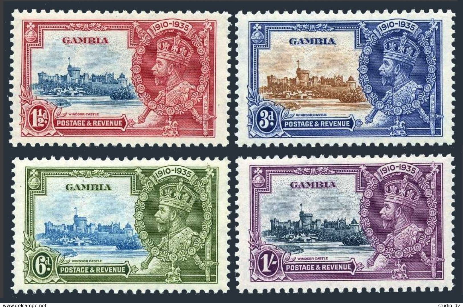 Gambia 125-128, MNH. Mi 116-119. King George V Silver Jubilee Of The Reign,1935. - Gambia (1965-...)