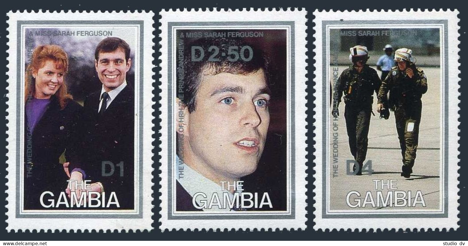 Gambia 635-637,638,MNH.Mi 641-644. Wedding 1986:Prince Andrew & Sarah Ferguson. - Gambie (1965-...)