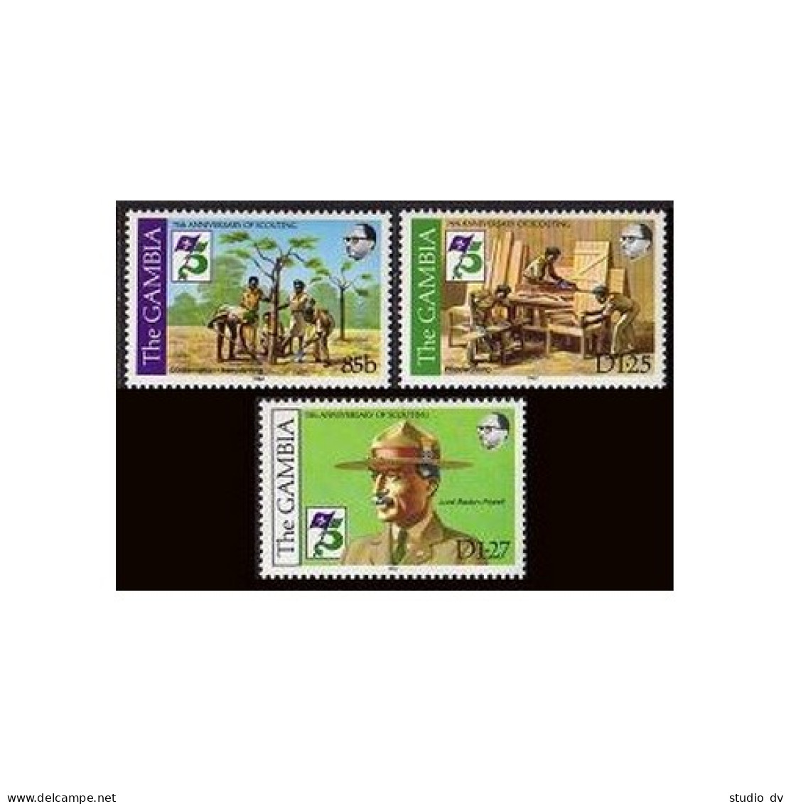 Gambia 440-442, MNH. Michel 438-440. Scouting Year 1982. Baden-Powell. - Gambia (1965-...)