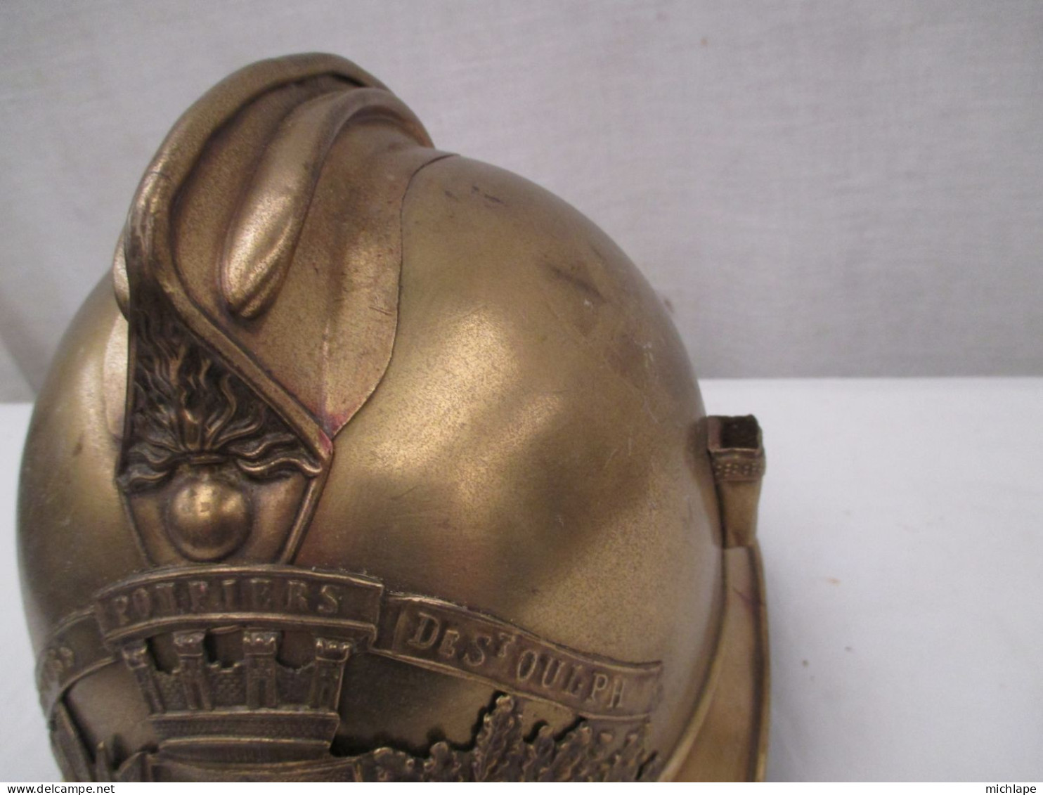 Casque De Pompier De   ST OULPH - 10 Aube  -  Vers 1895 - Superbe état - Pompiers