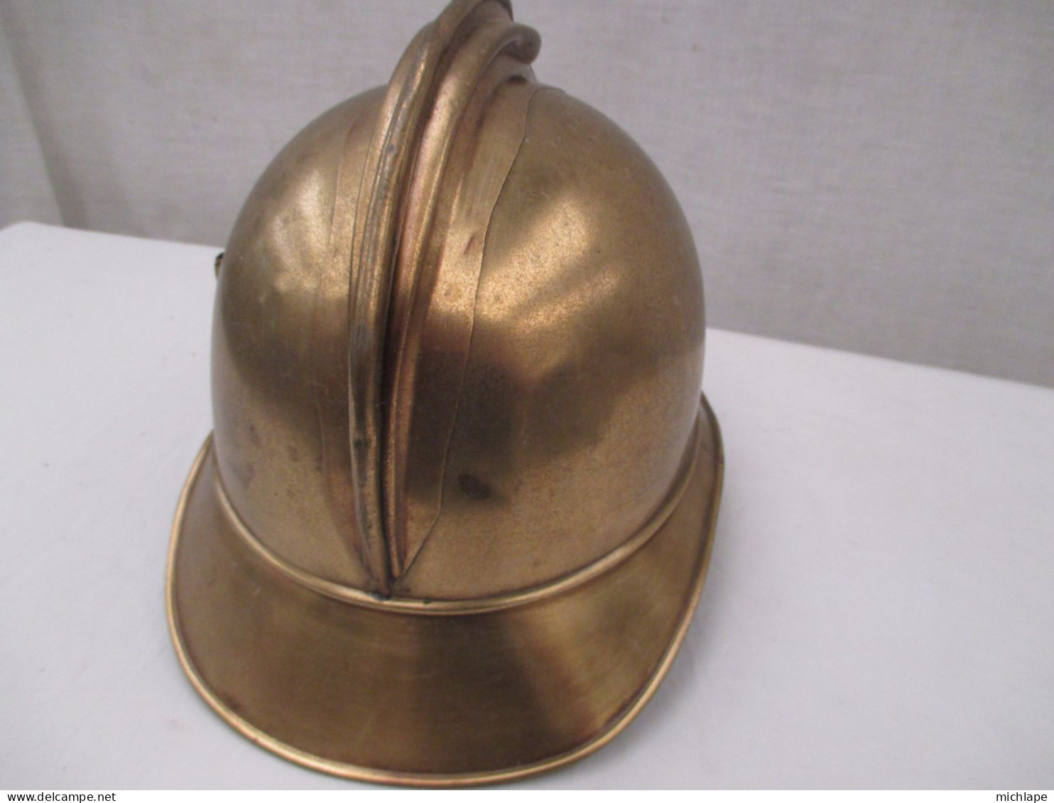 casque de pompier de   ST OULPH - 10 aube  -  vers 1895 - superbe état