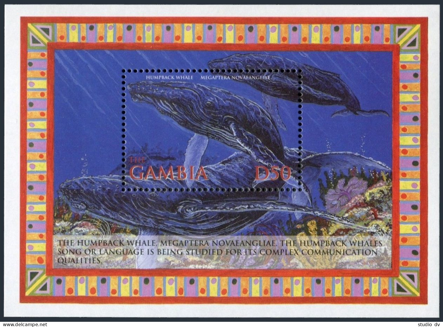 Gambia 2664-2665 Sheets,MNH. Humpback Whale;Cape Weed,Swamp Arum.2002. - Gambie (1965-...)