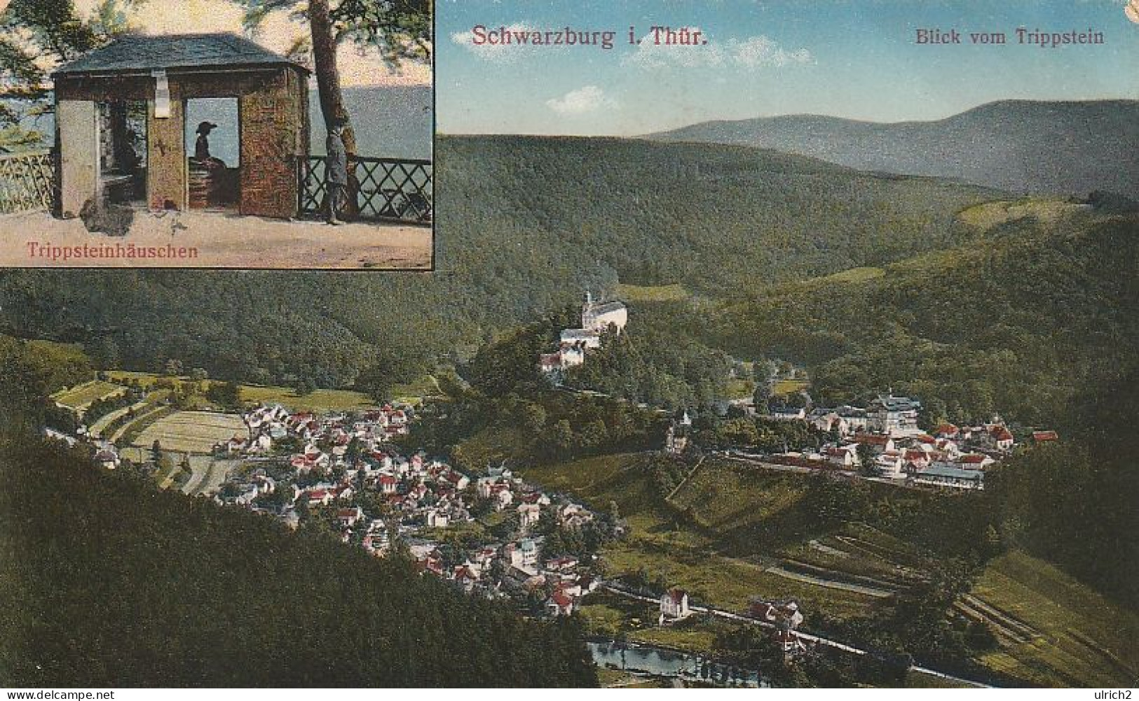 AK Schwarzburg I. Thüringen - Blick Vom Trippstein - Trippsteinhäuschen - 1916  (69499) - Saalfeld